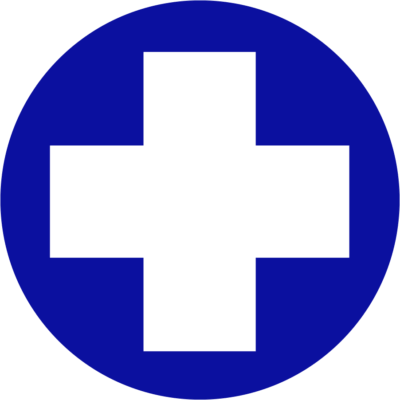 Littleton Equine Medical Center reverse cross circle icon