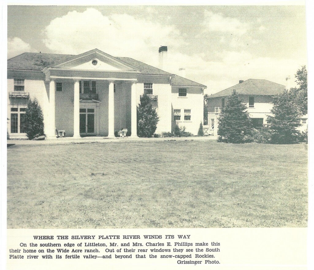 Antique newspaper cutout of Clinic Wild Acre Ranch photo. Old Littleton Equine Medical Center building from 1932